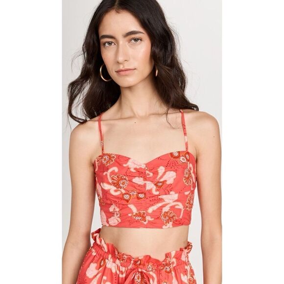 NWT A.L.C. Arit Floral Cotton Sweetheart Crop Top in Calla Multi, Size 6 - Picture 5 of 16
